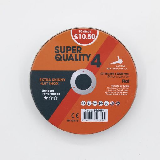 Picture of Super Quality 4 Cutting Disc 115 x 0.9 x 22mm Inox (Tin of 10) (GBP)