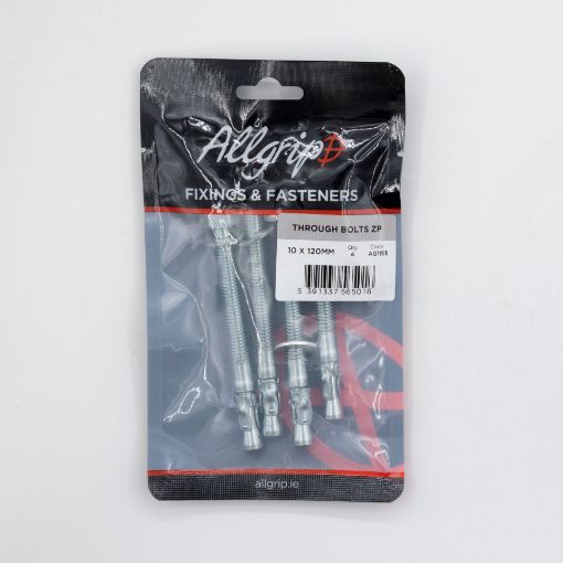 Picture of Allgrip Through Bolts BZP 10 x 120mm (Pack of 4)