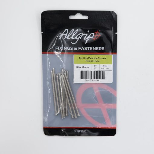 Picture of Allgrip Electric Machine Screws 3.5 x 75mm Raised Head (Pack of 10)