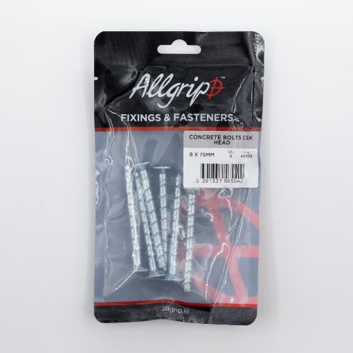 Picture of Allgrip Concrete Bolts Head 8 x 75mm CSK (Pack of 6)