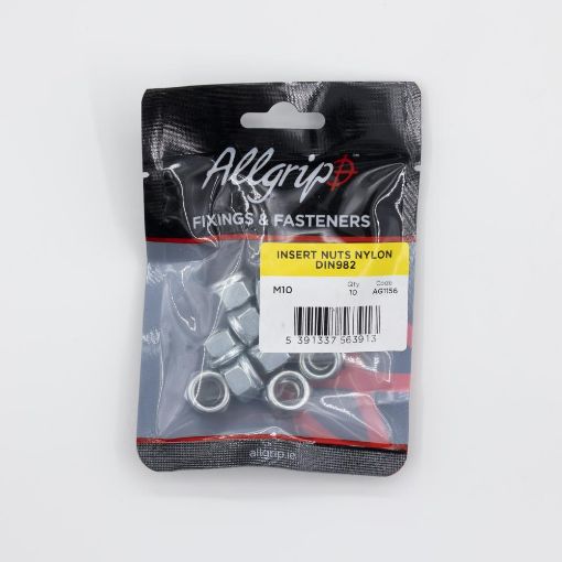 Picture of Allgrip Insert Nuts Nylon BZP M10 (Pack of 10)