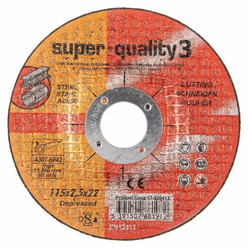 Picture of Super Quality 3 Cutting Disc 115 x 2.5 x 22mm Steel